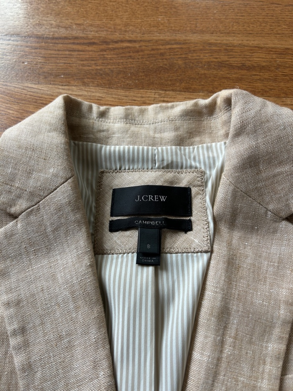 J Crew Beige Linen Campbell Blazer / Jacket - Picture 4 of 5